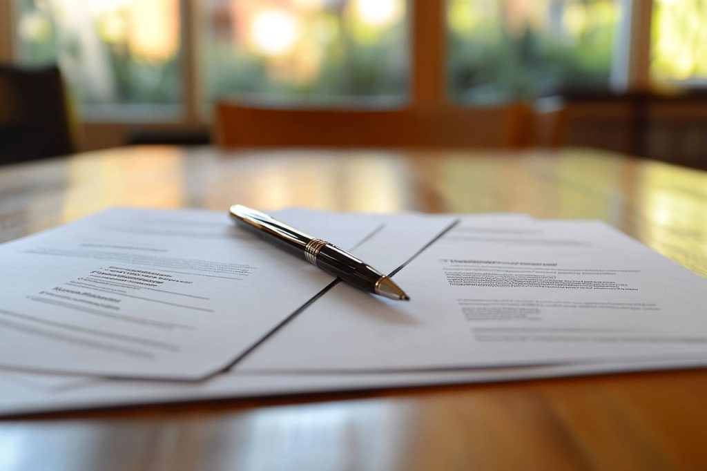 Deux documents d'offres d'emploi posés côte à côte sur un bureau, symbole du choix entre deux postes